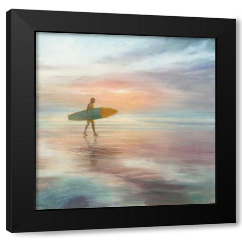Surfside Black Modern Wood Framed Art Print with Double Matting by Nai, Danhui