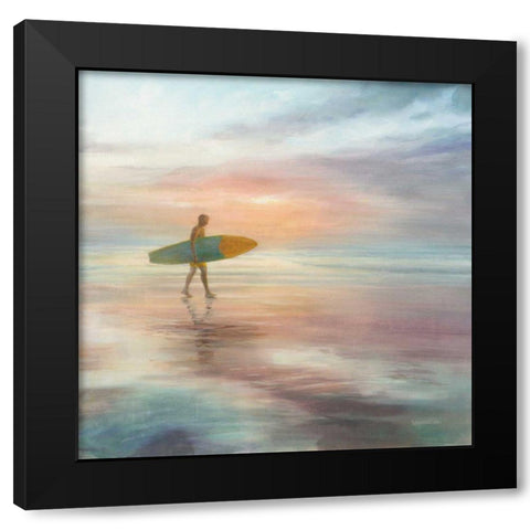 Surfside Black Modern Wood Framed Art Print by Nai, Danhui