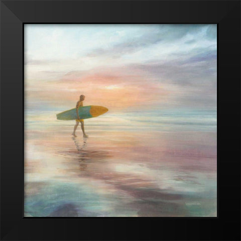 Surfside Black Modern Wood Framed Art Print by Nai, Danhui