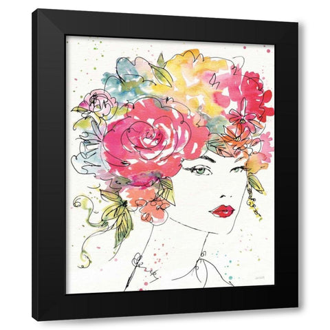 Floral Figures I Black Modern Wood Framed Art Print with Double Matting by Tavoletti, Anne