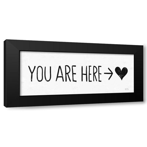 You Are Here BW Black Modern Wood Framed Art Print with Double Matting by Mullan, Michael