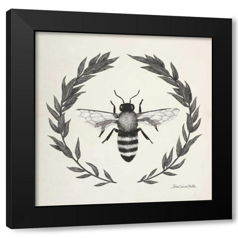 Happy to Bee Home I Neutral Black Modern Wood Framed Art Print with Double Matting by Miller, Sara Zieve