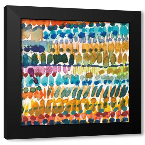 Colorful Patterns V Crop II Black Modern Wood Framed Art Print with Double Matting by Warrick, Cheryl