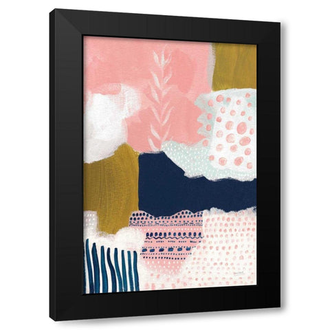Tribal Study Coral Black Modern Wood Framed Art Print with Double Matting by Mack, Lynn