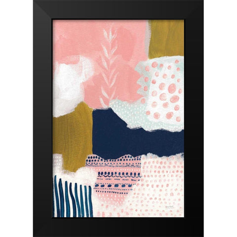 Tribal Study Coral Black Modern Wood Framed Art Print by Mack, Lynn