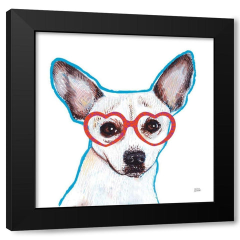 Bespectacled Pet I Black Modern Wood Framed Art Print with Double Matting by Averinos, Melissa
