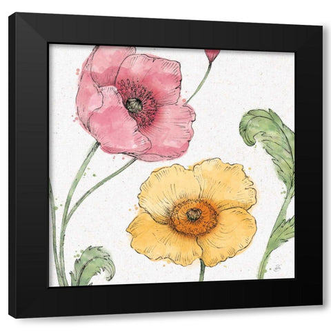 Blossom Sketches I Color Black Modern Wood Framed Art Print with Double Matting by Brissonnet, Daphne