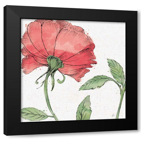 Blossom Sketches IV Color Black Modern Wood Framed Art Print with Double Matting by Brissonnet, Daphne