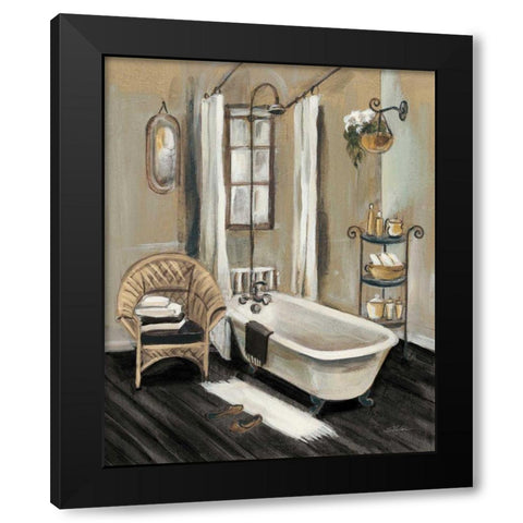 French Bath II Black v2 Black Modern Wood Framed Art Print by Vassileva, Silvia