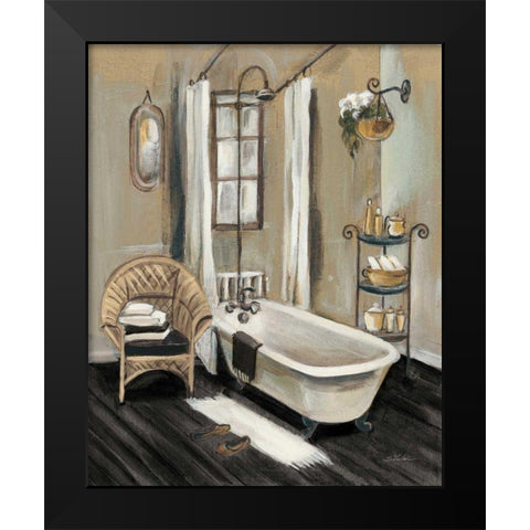 French Bath II Black v2 Black Modern Wood Framed Art Print by Vassileva, Silvia