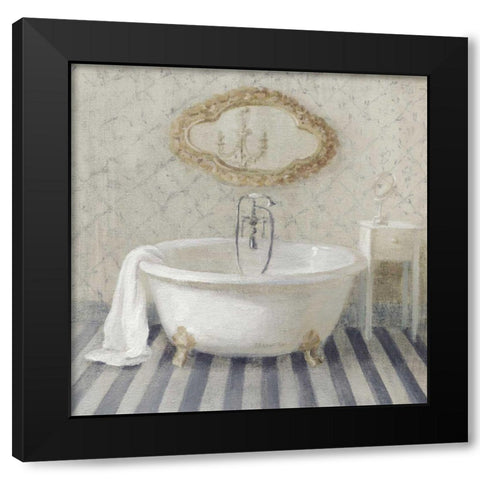 Victorian Bath II Navy Black Modern Wood Framed Art Print with Double Matting by Nai, Danhui