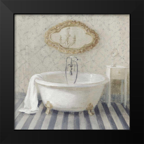 Victorian Bath II Navy Black Modern Wood Framed Art Print by Nai, Danhui