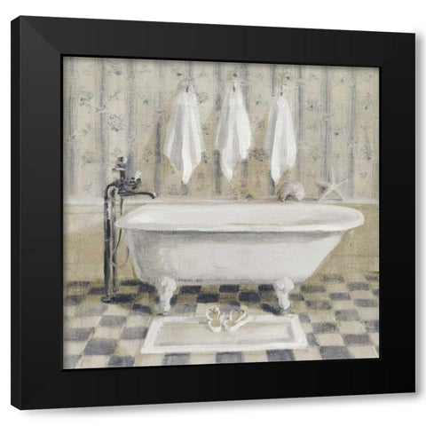 Victorian Bath IV White Tub Black Modern Wood Framed Art Print with Double Matting by Nai, Danhui