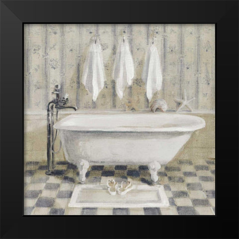 Victorian Bath IV White Tub Black Modern Wood Framed Art Print by Nai, Danhui