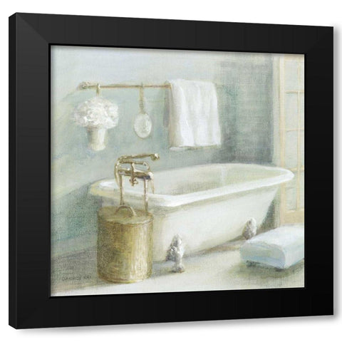 Refreshing Bath II Brass Black Modern Wood Framed Art Print with Double Matting by Nai, Danhui