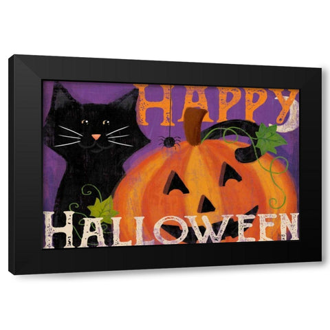 Festive Felines I Black Modern Wood Framed Art Print by Charron, Veronique