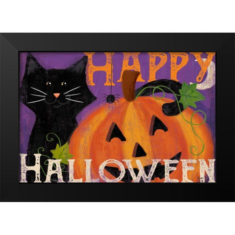 Festive Felines I Black Modern Wood Framed Art Print by Charron, Veronique