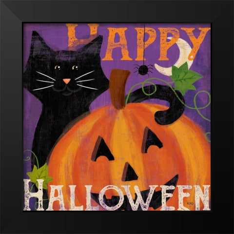 Festive Felines II Black Modern Wood Framed Art Print by Charron, Veronique