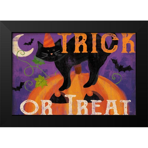 Festive Felines IV Black Modern Wood Framed Art Print by Charron, Veronique