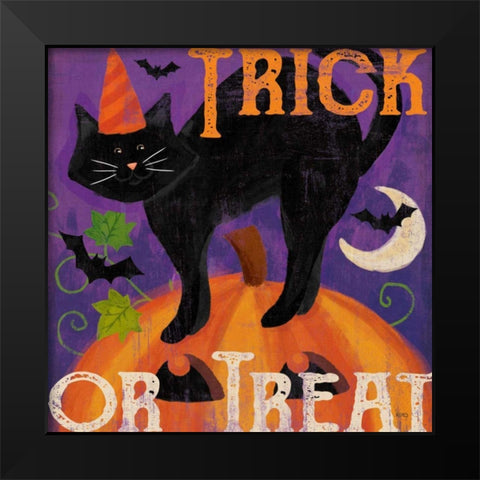 Festive Felines V Black Modern Wood Framed Art Print by Charron, Veronique