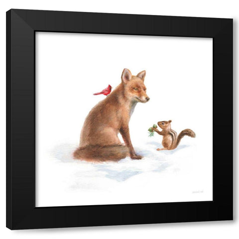 Woodland Celebration V on White Black Modern Wood Framed Art Print with Double Matting by Nai, Danhui