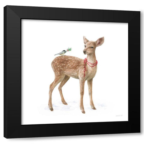 Woodland Celebration VI on White Black Modern Wood Framed Art Print with Double Matting by Nai, Danhui