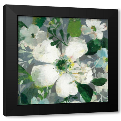 Anemone and Friends II Black Modern Wood Framed Art Print with Double Matting by Nai, Danhui