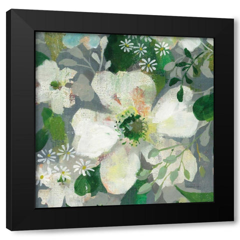 Anemone and Friends IV Black Modern Wood Framed Art Print with Double Matting by Nai, Danhui