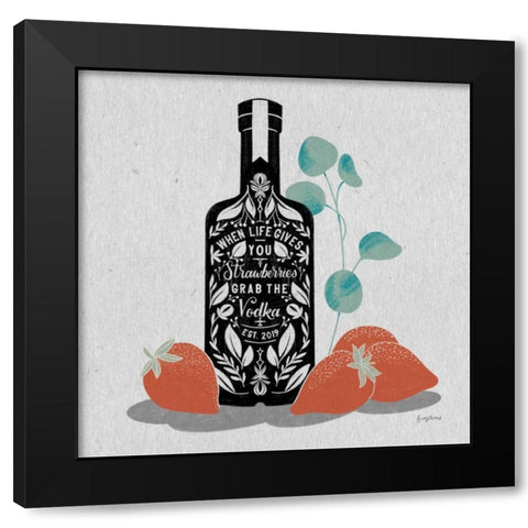 Fruity Spirits Vodka Black Modern Wood Framed Art Print by Thorns, Becky