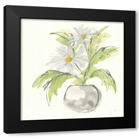 Plant Daisy II Black Modern Wood Framed Art Print by Paschke, Chris