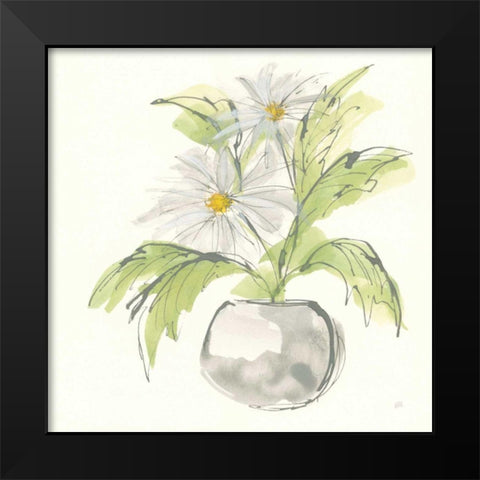 Plant Daisy II Black Modern Wood Framed Art Print by Paschke, Chris