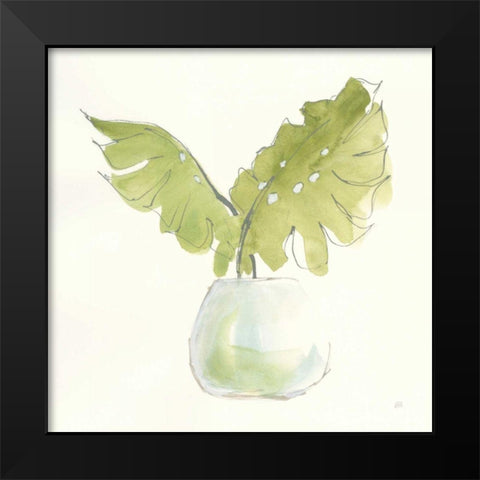 Plant Big Leaf II Black Modern Wood Framed Art Print by Paschke, Chris