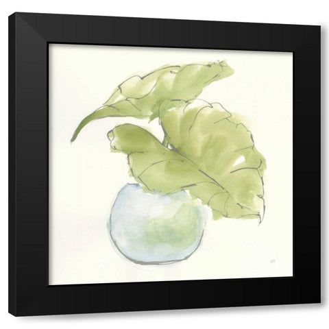 Plant Big Leaf III Black Modern Wood Framed Art Print by Paschke, Chris