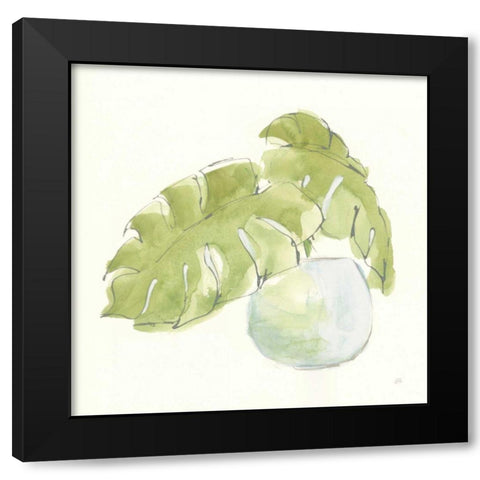 Plant Big Leaf IV Black Modern Wood Framed Art Print with Double Matting by Paschke, Chris