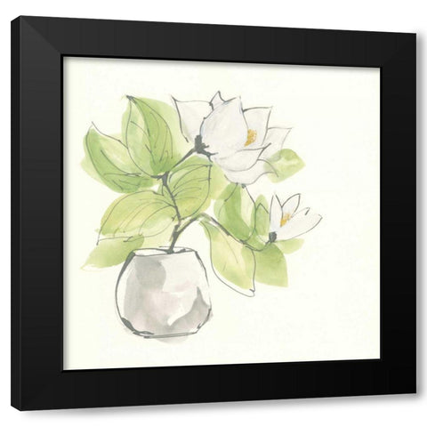 Plant Magnolia II Black Modern Wood Framed Art Print by Paschke, Chris