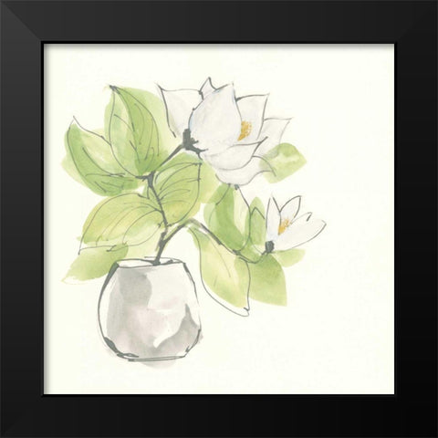 Plant Magnolia II Black Modern Wood Framed Art Print by Paschke, Chris