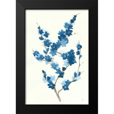 Blue Branch II Black Modern Wood Framed Art Print by Paschke, Chris