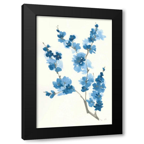 Blue Branch IV Black Modern Wood Framed Art Print by Paschke, Chris