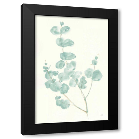 Eucalyptus Branch I Black Modern Wood Framed Art Print with Double Matting by Paschke, Chris