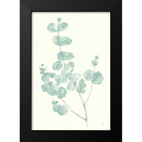 Eucalyptus Branch I Black Modern Wood Framed Art Print by Paschke, Chris
