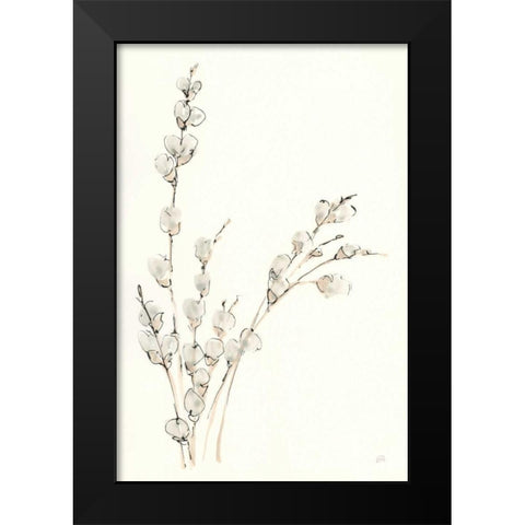 Pussy Willows V Black Modern Wood Framed Art Print by Paschke, Chris