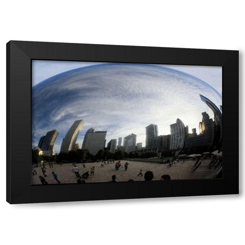The Bean Chicago Black Modern Wood Framed Art Print by Van Swearingen, Debra