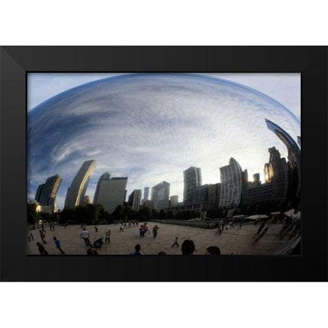 The Bean Chicago Black Modern Wood Framed Art Print by Van Swearingen, Debra
