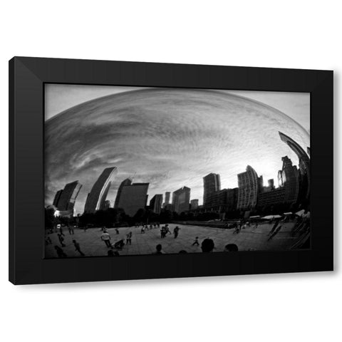 The Bean Chicago BW Black Modern Wood Framed Art Print by Van Swearingen, Debra