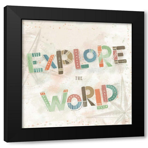 Explore the World IV Black Modern Wood Framed Art Print with Double Matting by Charron, Veronique