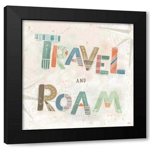 Explore the World V Black Modern Wood Framed Art Print by Charron, Veronique
