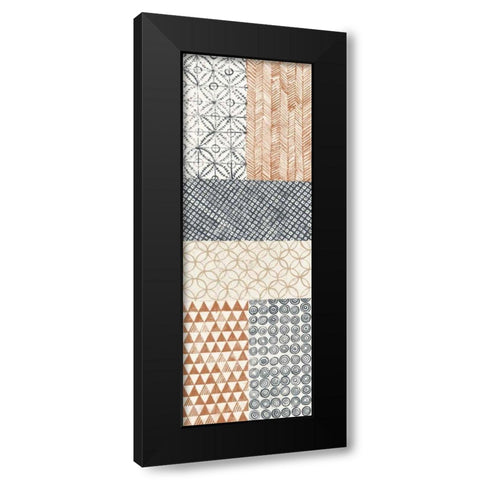 Maki Tile Panel I Warm Black Modern Wood Framed Art Print by Lovell, Kathrine