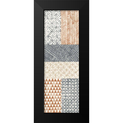 Maki Tile Panel I Warm Black Modern Wood Framed Art Print by Lovell, Kathrine