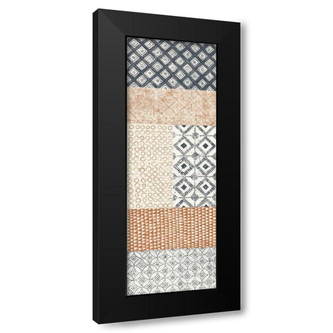Maki Tile Panel II Warm Black Modern Wood Framed Art Print with Double Matting by Lovell, Kathrine