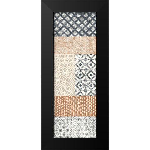 Maki Tile Panel II Warm Black Modern Wood Framed Art Print by Lovell, Kathrine